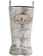 [Willow & Silk] Sweet Bee Honey Gumboots Planter in Distressed White
