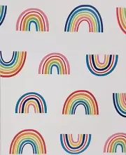 Peva Vinyl Kitchen Tablecloth, 52" x 52" Square, MULTICOLOR SUMMER RAINBOWS, BL