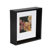 Nicola Spring 8 x 8 3D Shadow Deep Box Photo Frame - Craft Display Picture Frame with 4 x 4 Mount - Black