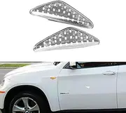 2pcs Dynamic Flowing Turn Signal Lights LED Indicator Lamp Signal Side Marker Light For BMW F25 X3 E70 X5 E71 X6 2007-2015 Left Right White Cover Amber LED