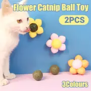 2PCS Cat Toy Catnip Ball Flower Tooth Cleaning Grinding Chew Toy for Kitten AU
