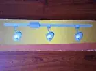 NIB 3-Lite Halogen Ceiling TRACK LIGHT satin silver fin