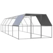 Outdoor Chicken Cage Coop Rabbit Hutch Run Ferret Roof Cover House Large 3x10x2M