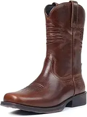 SUREWAY Men's Western Boots-Soft Toe,Square Toe Cowboy Work Boots for Men,Extremely Comfortable Durable Proved,Superior Oil/Slip Resistant,Thicker Leather,Rubber Sole,Work Boots/Shoes With Embroidered