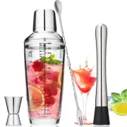23oz Glass Cocktail Shaker Set, 4PCS Bartender Kit, Martini Mixer Shaker with...