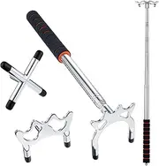 Retractable Pool Bridge Cue Stick - Pool Bridge with 3 Removable Bridge Head- Billiards Pool Accessory for Table