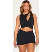 Shape Black Active Cupped Wrap Over Top, Black