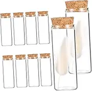 GANAZONO Cork Glass Bottles Set of 10 for Dried Flowers Mini Crafts Art Projects