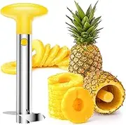 Upgraded Stainless Steel Pineapple Peeler - Handheld Pineapple Corer Remover, Pineapple Slicer and Cutter Tools for Home Kitchen with Sharp Blade Easy Core Removal & Slicing (Yellow)