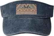 [RLDOBOFE] Sun Visor Hat Adjustable Empty Top Baseball Cap Retro Ethnic Pattern Sun Hats for Women Men Sports Hats Summer Beach Cap