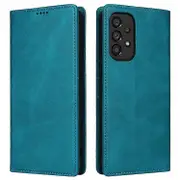 Compatible For Samsung Galaxy A53 5G Case PU Leather RFID Phone Cover Magnetic Closing Blue
