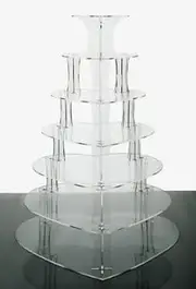 7 Tier Heart Acrylic Cupcake Stand Tower Cup Cake Display