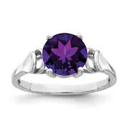 14k White Gold 8mm Amethyst ring