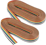 OSALADI 2rolls Rainbow Ribbon Jumper Cable Flat Flexible Cable for Home Office Wiring Space-Saving for Construction Repair Tasks