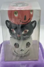 Set Of 3 Hallmark Halloween Tea Light Candle Holders ‍⬛ Cat Pumpkin Skull