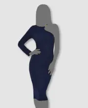 $69 AX Paris Women's Blue One Sleeve Gold Chained Bodycon Sheath Dress Size US 6