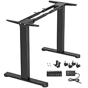 Claiks Dual Motor Standing Desk Frame, Electric Stand Up Desk Legs Frame 63" for Home and Office(Black Frame only)