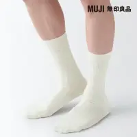 在飛比找momo購物網優惠-【MUJI 無印良品】男光澤感棉線編織螺紋直角襪(共10色)