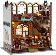 EHJRE Wooden Miniature Dollhouse Kits Dollhouse Wood Bookends for Gift Girls Boys