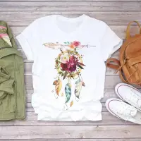 在飛比找蝦皮購物優惠-Floral Dream Catcher Tshirt花卉捕