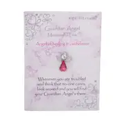 Gibson Gifts Equilibrium Pink Stone Guardian Angel Brooch Pin Healing Jewelry