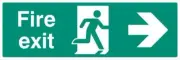 Sign Fire Exit Right SAV Personal Protection & Site Safety Signs - 22004L