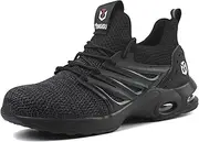 [SDEQA] Safety Work Shoes Men's Lightweight Steel Cap Trainers Non-Slip Wear -Resistant Protective Sneakers