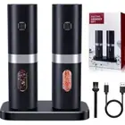 Electric Salt and Pepper Grinder Set of 2,Automatic Pepper Mill,Usb Rechargeable