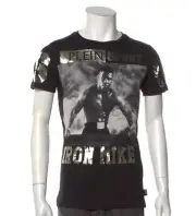 Plein Sport Mike Tyson T-Shirt Size Small Black Boxing Hall of Fall New