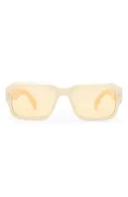 AIRE Pluto 53mm Rectangular Sunglasses in Ivory/golden Tint at Nordstrom One Size