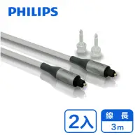 在飛比找momo購物網優惠-【Philips 飛利浦】2入組!!3m數位光纖音源線 附3