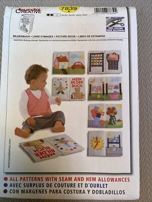 Burda Sewing Pattern 7839 Child's Cloth Picture Book Interactive Uncut