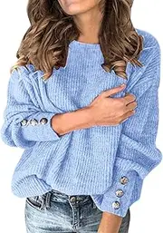 [Generic] Beer Zip up Fashion Women Solid Sweaters Top Bow Collar Solid Buttons Long Sleeve Knitted Casual Sweater Warm Elegant Top Skeleton Sweatshirt and Sweat Pants Adult