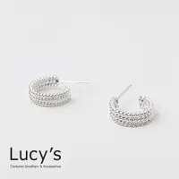 在飛比找蝦皮商城優惠-Lucy's 925純銀 三線圈C型 耳環 (96500)