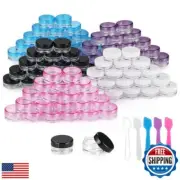 Accmor 100 Pieces 3g Empty Sample Containers with Lids Cosmetic Jars with 5 P