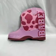 Let's Go Girl BABE Pink Cowgirl Boot Shaped Novelty Bottle Holder Western Koozie