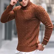 Men's Turtleneck Sweater Sweater Pullover Sweater Jumper Mens Turtle Neck Jumper Ribbed Cable Knit Cropped Knitted Solid Color Turtleneck Keep Warm Modern Cont