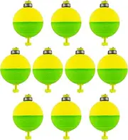 Fishing Floats Set - 10 Pack Fishing Foam Floats | Oval Shape, Push Button Buoys, EVA Foam, Tackle Accessories for Panfish Bass Trout