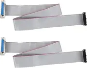 uxcell IDC Wire Flat Ribbon Cable DB25 Female to FC-26 Female Connector 2.54mm Pitch 50cm Length 4pcs