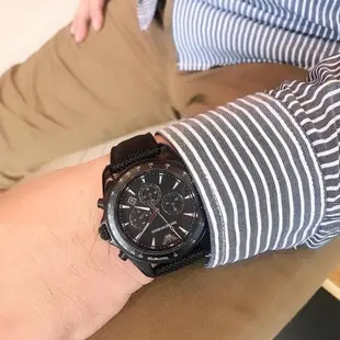 Emporio Armani 阿曼尼 賽車風格三眼計時皮錶 【 Watch On-line Store 】