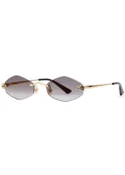 Cartier Rimless Oval-frame Sunglasses - Gold ONE SIZE