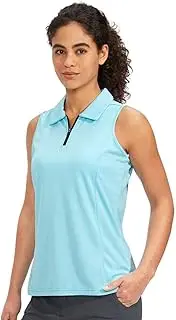 [Viodia] Women's Sleeveless Golf Shirt with Zip Up Tennis Quick Dry Tank Tops Polo Shirts for Women Golf Apparel Clothes