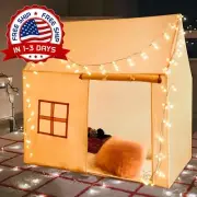 Casa De Campaña Con Luces LED Para Niñas Castillo Princesas Casita Juego NEW US.