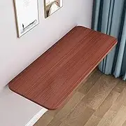Foldable Wall Mounted Drop Leaf Table for Small Spaces Teak Color 120 * 30cm Ideal for Bar Computer Laptop