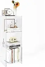 invisibiliter Acrylic Bookcase, 3 Tier Clear Floor Standing Bookshelf, 31.5 inch Tall Display Cube Storage Shelf Home Decor Furniture for Home, Office, Living Room, Bedroom