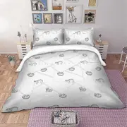 v5286 Bed Sheets Sloth White Duvet Cover Doona Set /<wbr/> Size Bed Bed Sheets IU5286