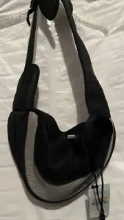 Katziela® Expandable Mesh Sling Bag Front Shoulder Pet Carrier Black 10 lbs Max