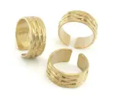 Swirl Ring Figure Adjustable Ring raw Brass (17.5mm 7US inner size) 4035