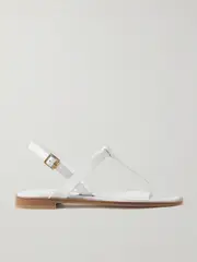 [Manolo Blahnik] Manolo Blahnik - Hata Leather Slingback Sandals - White - IT40 IT 40 White