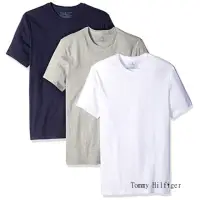 在飛比找momo購物網優惠-【Tommy Hilfiger】男時尚寶藍灰白色圓領短袖內衣